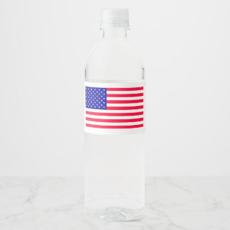 Rótulo De Garrafa De Vinho USA American Flag Water Botles Labels