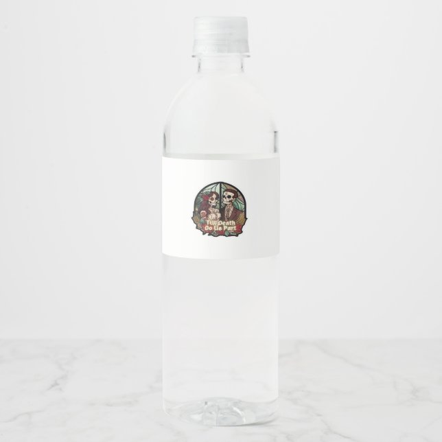 Rótulo De Garrafa De Vinho Valentines Até que a Morte Nos Separe Clássico (Frente)