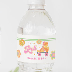 Rótulo De Garrafa De Vinho Vamos Roll Rapariga Festa de aniversário de Patina