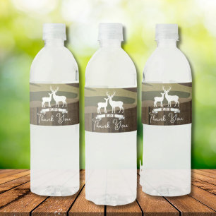 Rótulo De Garrafa De Vinho Veado Ocidental A Caça Está Sobre Casamento