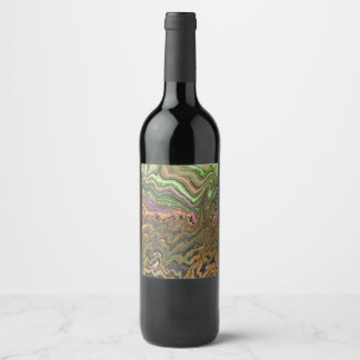 Rótulo de garrafa de vinho verde Abstrato selvagem