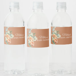 Rótulo De Garrafa De Vinho Verde-verde-flor-de-pêssego-coral-brústico