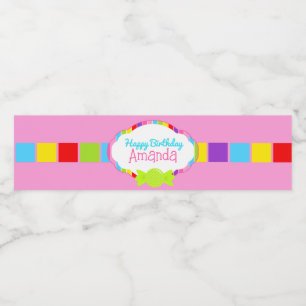 Rótulo De Garrafa De Vinho Vidros de Garrafas de Água Inspiradas na Candyland