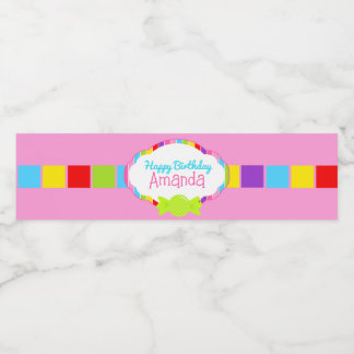 Rótulo De Garrafa De Vinho Vidros de Garrafas de Água Inspiradas na Candyland