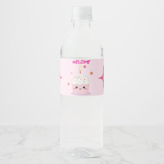 Rótulo De Garrafa De Vinho Vinhetas de água rosa