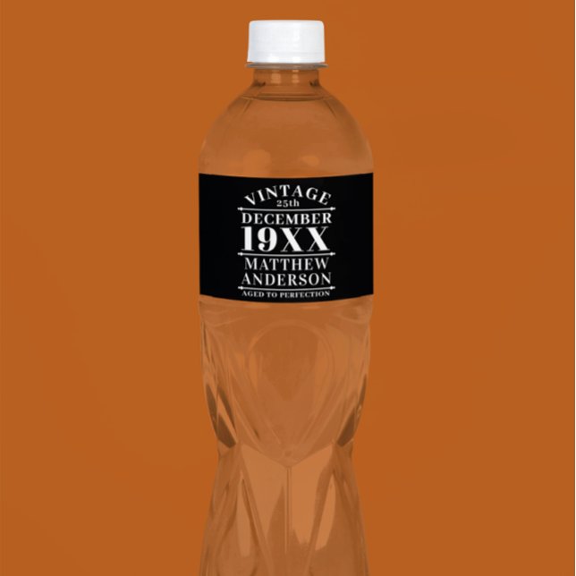 Rótulo De Garrafa De Vinho Vintage personalizada envelhecida em perfeição (Criador carregado)