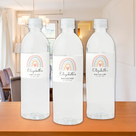 Rótulo De Garrafa De Vinho Watercolor Rainbow Baby Shower Girl