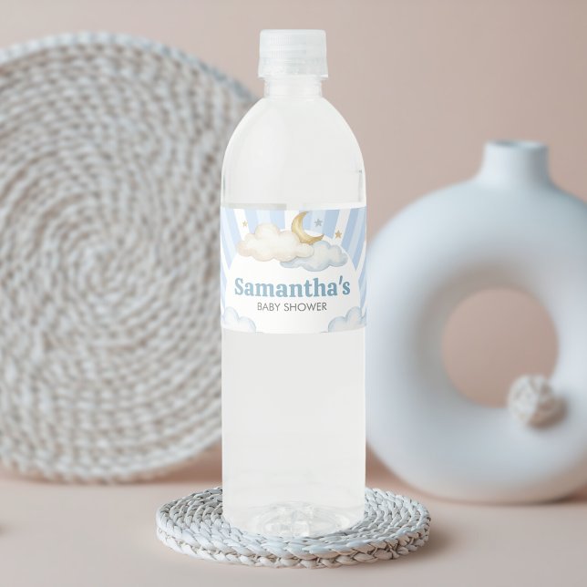 Rótulo De Garrafa De Vinho We are Over the Moon Baby Shower (Over the Moon Baby Shower Bottle Label)