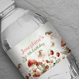 Rótulo De Garrafa De Vinho whimsical garden fairies girl birthday