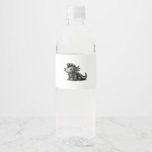 Rótulo De Garrafa De Vinho Whimsigoth Cyborg Axolotl Vintage Art Classe Desig