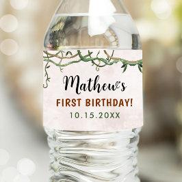 Rótulo De Garrafa De Vinho Wild One Tropical Safari Primeiro Aniversário