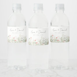 Rótulo De Garrafa De Vinho Wildflower Meadow Wedding