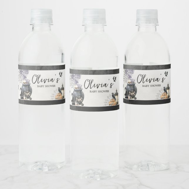 Rótulo De Garrafa De Vinho Witch Cauldron Baby está criando Chá de fraldas (Garrafas)