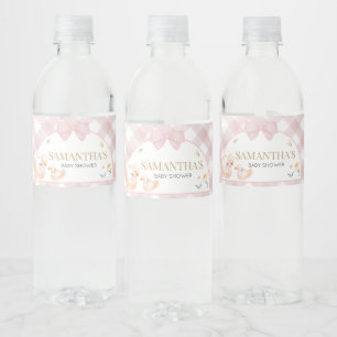 Rótulo De Garrafa De Vinho Xadrez Rosa Silly Goose Chá de Bebê
