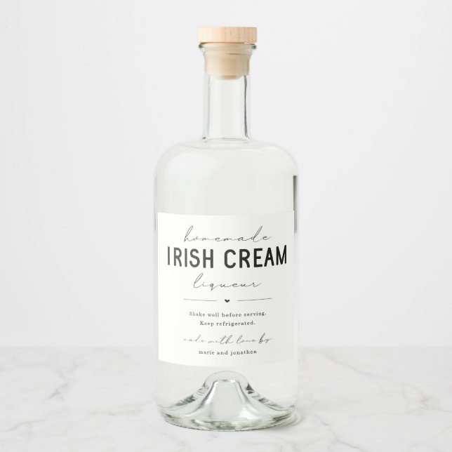 Rótulo de Garrafa Liqueur de Creme Irlandês (Frente)
