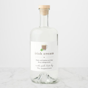 Rótulo de Garrafa Liqueur de Creme Irlandês