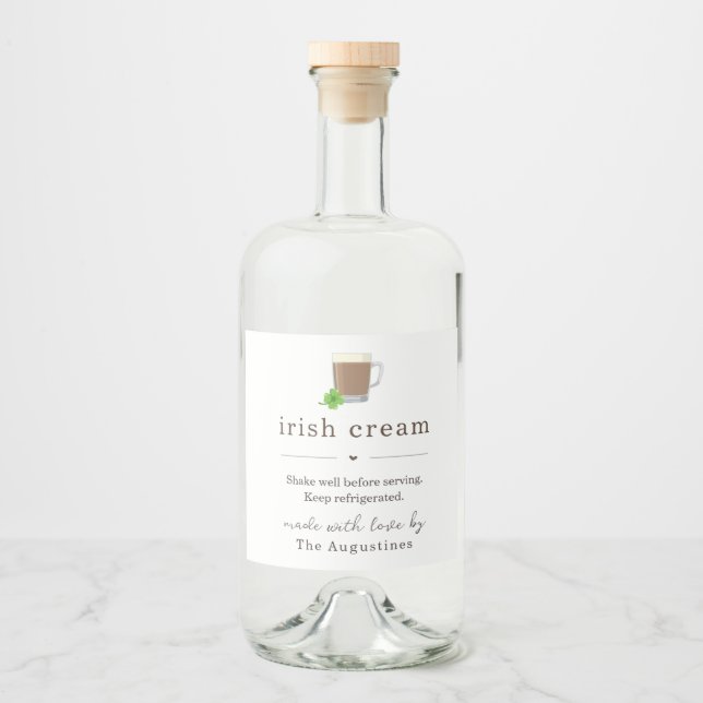 Rótulo de Garrafa Liqueur de Creme Irlandês (Frente)
