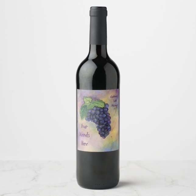 Rótulo de garrafa personalizada de vinho de Uva ve (Frente)