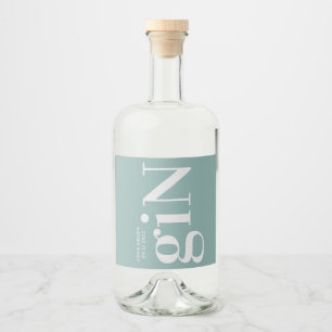 Rótulo de Gin Frasco Verde Moderno Simples