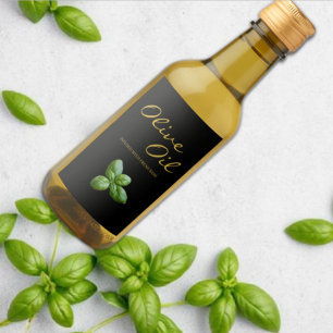 Rótulo de infusão de azeite de manjericão