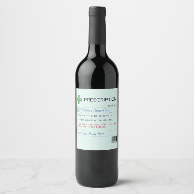 Rótulo de inscrição de vinho engraçado personalizá (Frente)