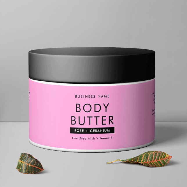 Rótulo de Jar Cosmético de Manteiga Cor-de-Rosa Es (Modern Blush Pink Body Butter Cosmetic Jar Waterproof Product Label)