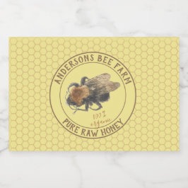 Rótulo de Jar de Mel | Vintage Honeybee & Honeycom