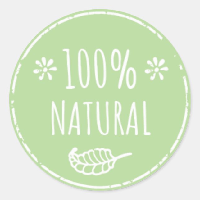 Rótulo de Jar Natural de 100% | Etiqueta de comida (Frente)
