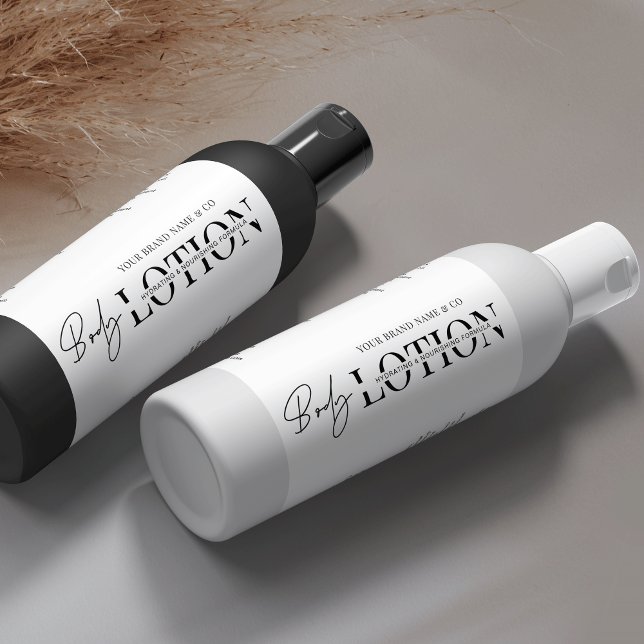 Rótulo de Lava Losada do Corpo do Frasco Cosmo Mod (Minimalist body product skincare bottle wrapper labels in black and white)