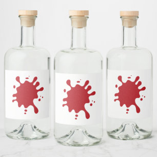 Rótulo de Liquor com respingo de tinta vermelha de