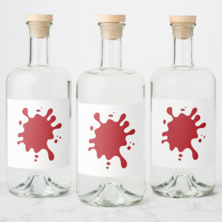 Rótulo de Liquor com respingo de tinta vermelha de