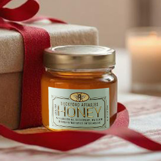 Rótulo de mel com estrutura 3D Dourada Metálica 2x