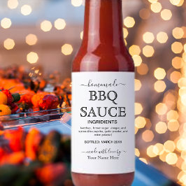 Rótulo de Molho BBQ Caseiro Personalizado em Letra