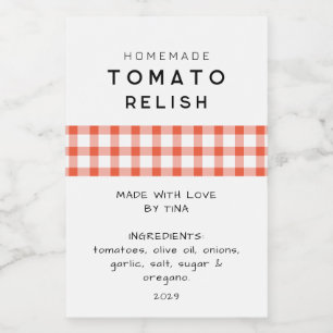 Rótulo de Molho de Tomate Caseiro Editável