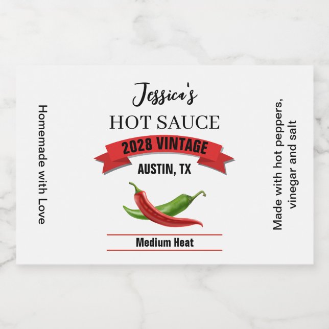 Rótulo de Molho Picante de Casamento HS039rt (Rótulo Único)