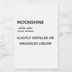 Rótulo de Moonshine, Etiqueta de Comida de Definiç