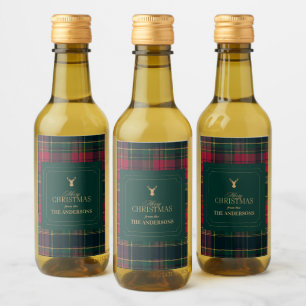 Rótulo de Natal Personalizado Xadrez Tartan Festa