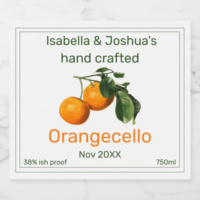 rótulo de Orangecello | ilustração vintage de lara (Rótulo Único)
