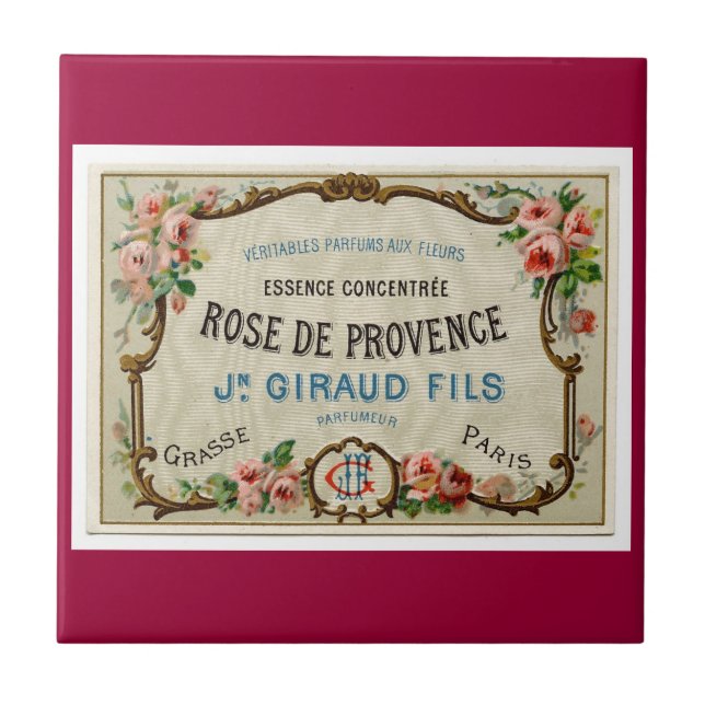 Rótulo de Parfum Rosa francês (Frente)