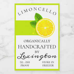 Rótulo de Pequeno Frasco de Limoncello Orgânico Mo