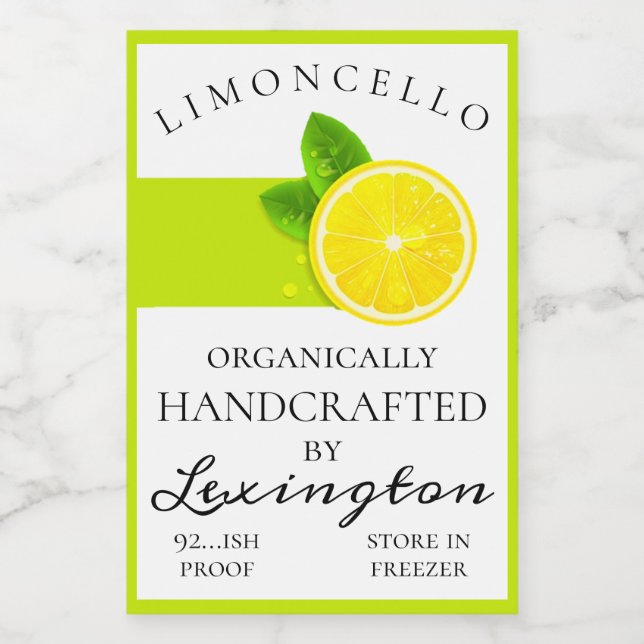 Rótulo de Pequeno Frasco de Limoncello Orgânico Mo (Rótulo Único)