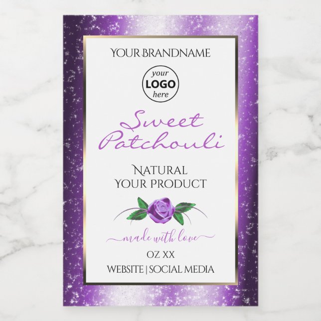 Rótulo de produto branco púrpura bonito Logotipo d (Rótulo Único)