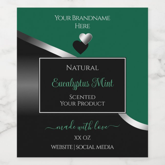 Rótulo de Produto Cardíaco de Prata Negra Negra Ca (Rótulo Único)