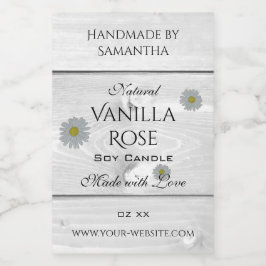 Rótulo de Produto Cinzento Branco Moderno Folha de