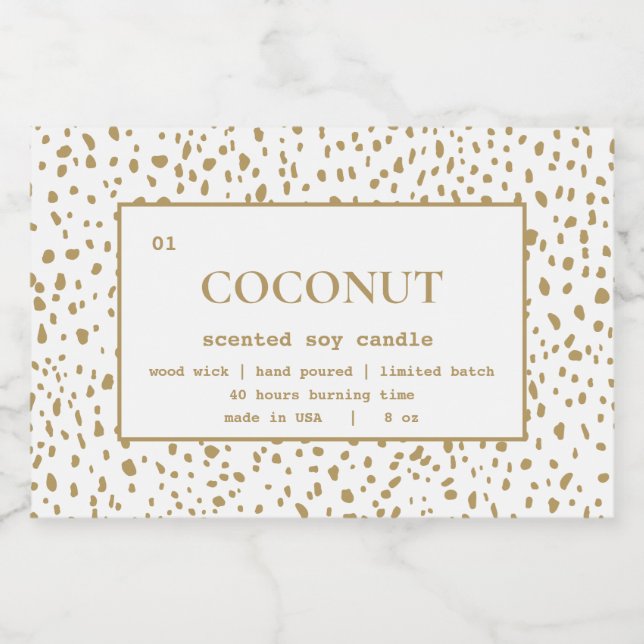 Rótulo de produto de velas - Design de padrão Dalm (Rótulo Único)