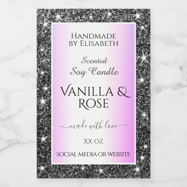 Rótulo de Produto Lâmpada de Ombre Roxo (Rótulo Único)