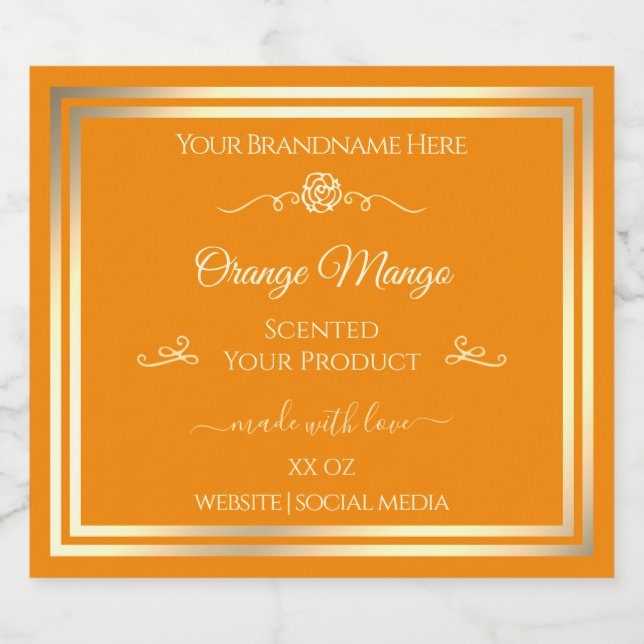 Rótulo de Produto Laranja Nobre Frame Dourado Fram (Rótulo Único)
