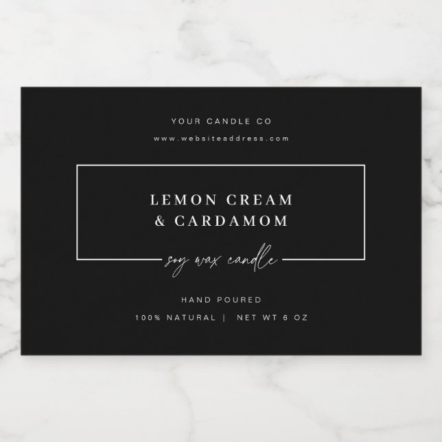 Rótulo de produto Mínimo do Jar Sticker na Vela (Rótulo Único)