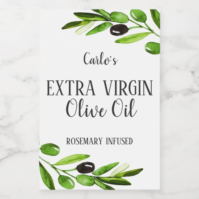 Rótulo de Produto Moderno do Azeite Virgem Extra (Rótulo Único)