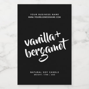 Rótulo de produto para vela negra moderna